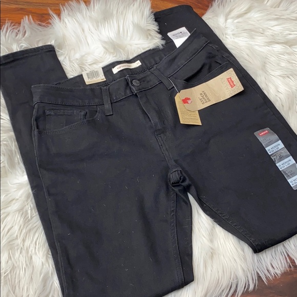 Levi's 535 Black Super Skinny Distressed Jeans - Picture 2 of 9